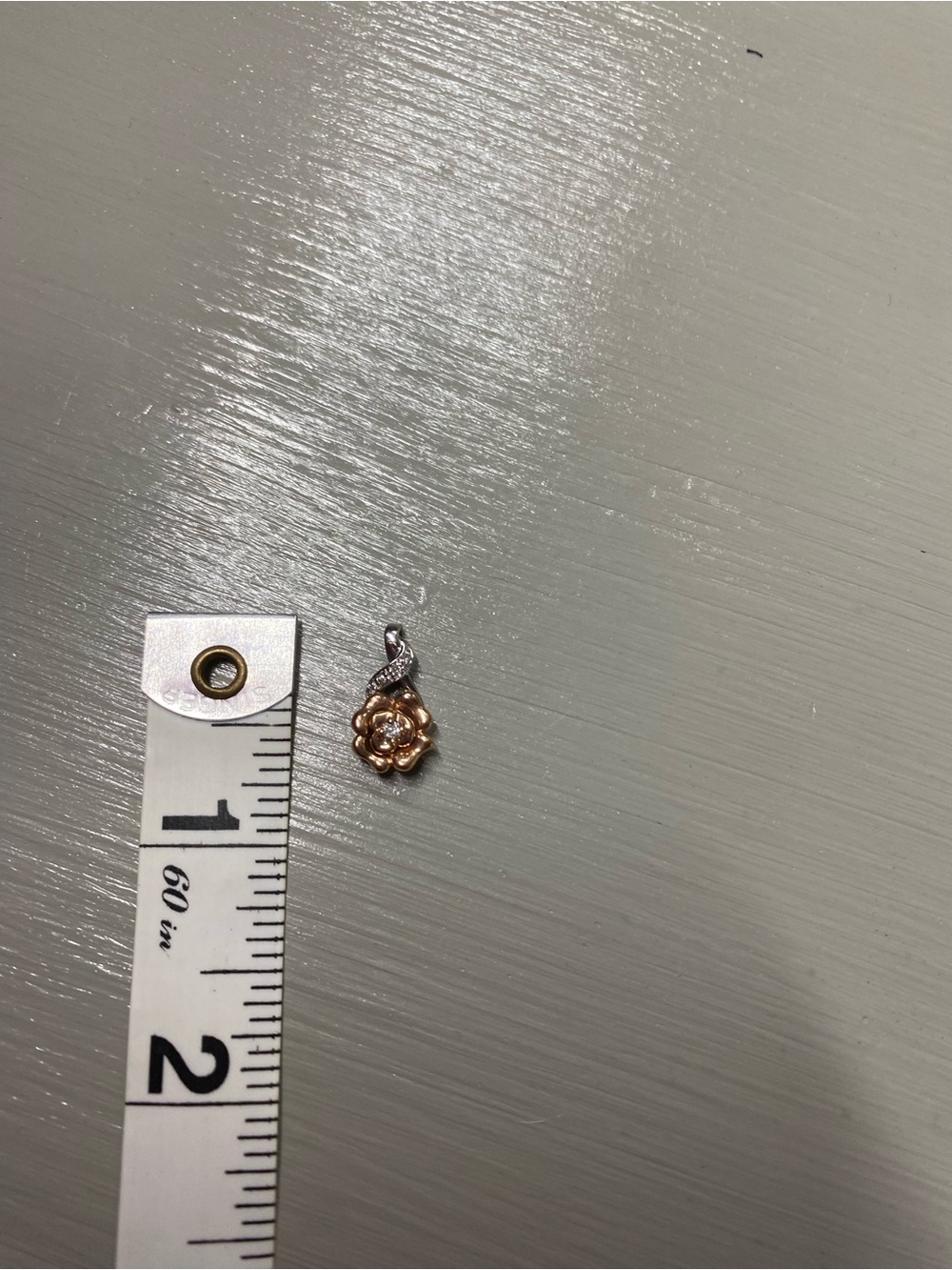 10k rose white gold diamonds pendant